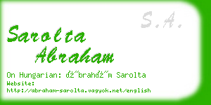 sarolta abraham business card